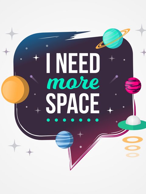 Цитата I need more space - Обои для HTC/BlackBerry в разрешении 480x640