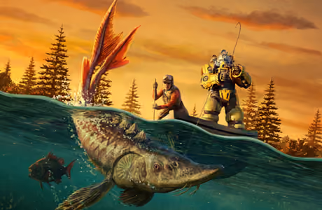 Обои Fallout 76 для Samsung Galaxy Tab (1920x1920): Fallout 76, рыбалка, постапокалипсис, лодка