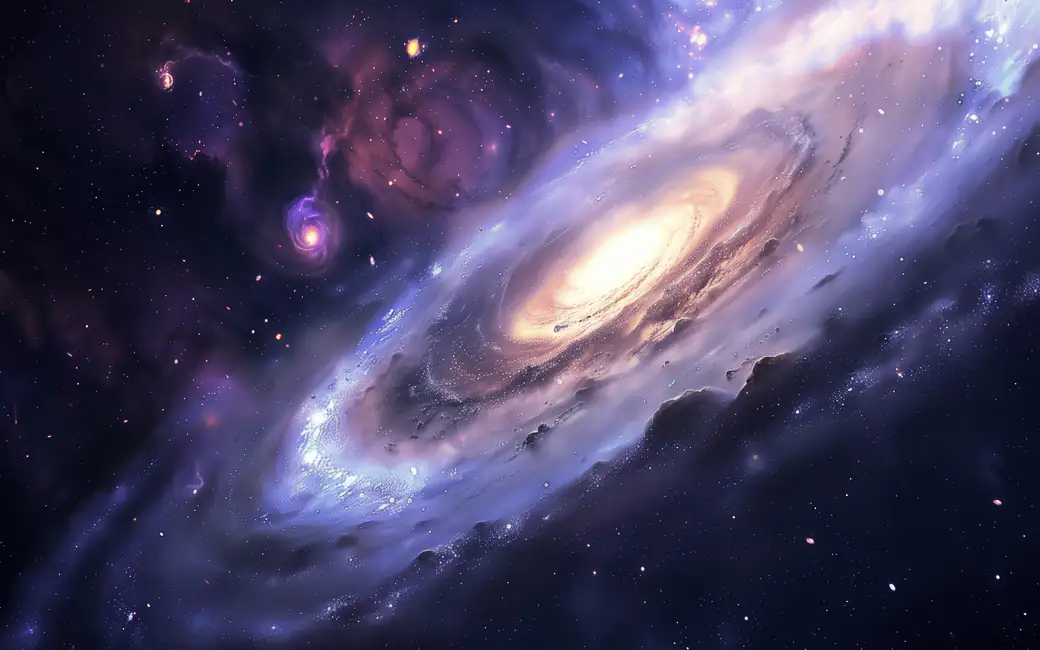 Purple Spiral Galaxy — desktop and phone wallpaper, free download
