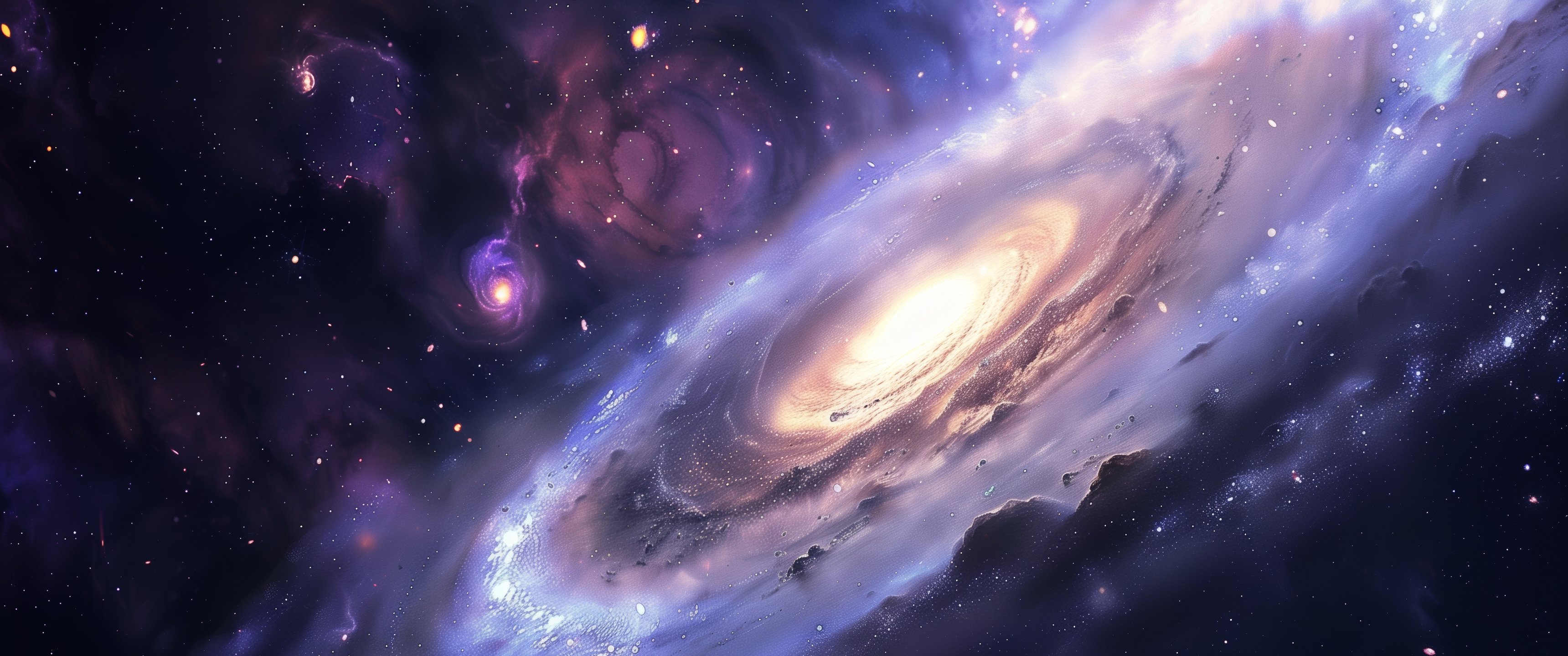 Purple Spiral Galaxy - UltraWide 21:9 wallpapers in 3440x1440 resolution