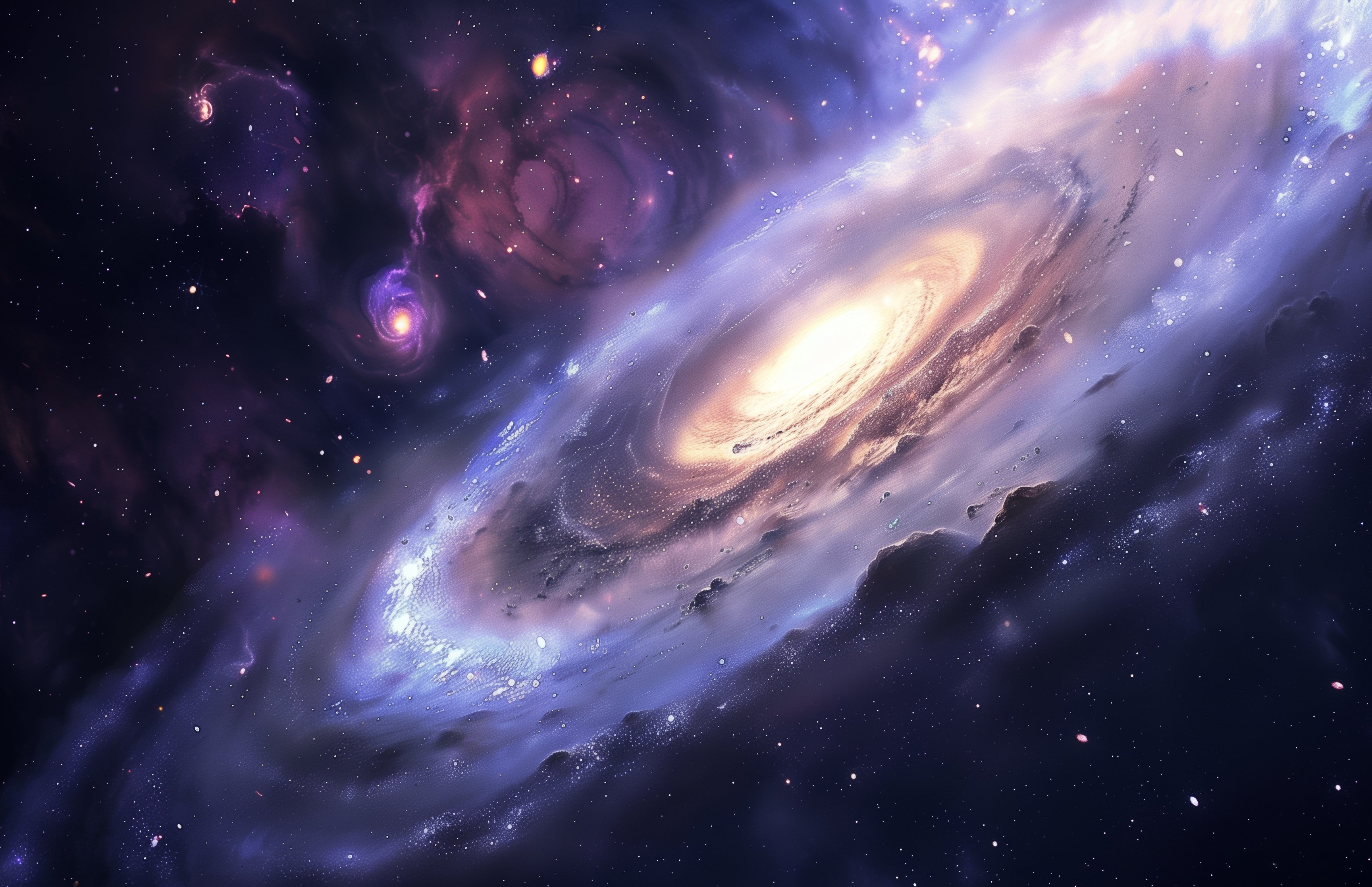 Purple Spiral Galaxy - Wallpapers for Apple MacBook 16.2″ in 3456x2234 resolution