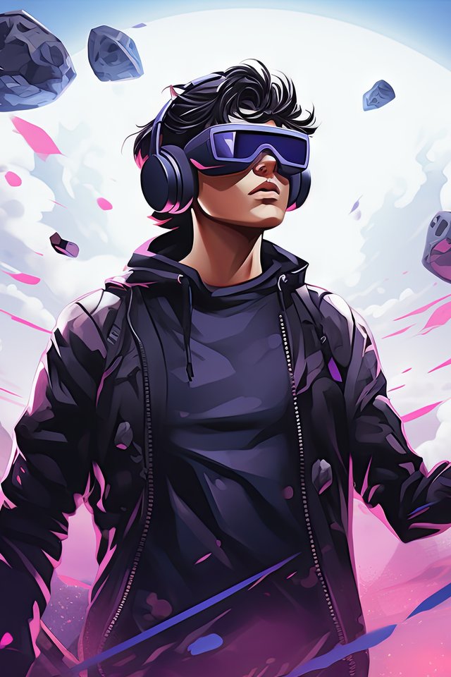 Человек в VR мире - Обои для iPhone 4/4S в разрешении 640x960