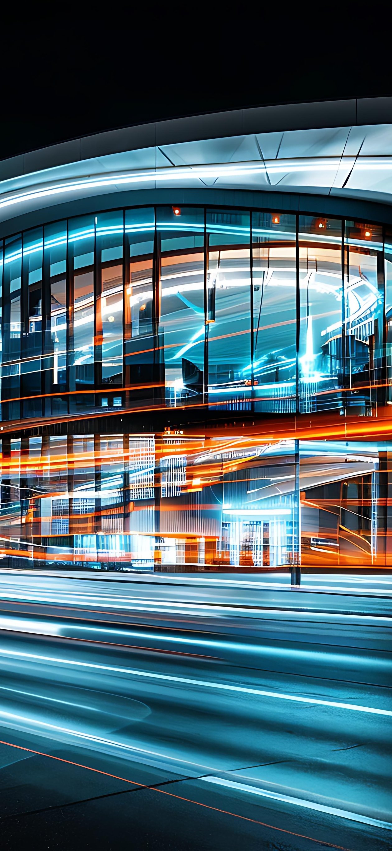 Building with light trails - Wallpapers for iPhone Air in 1260x2736 resolution