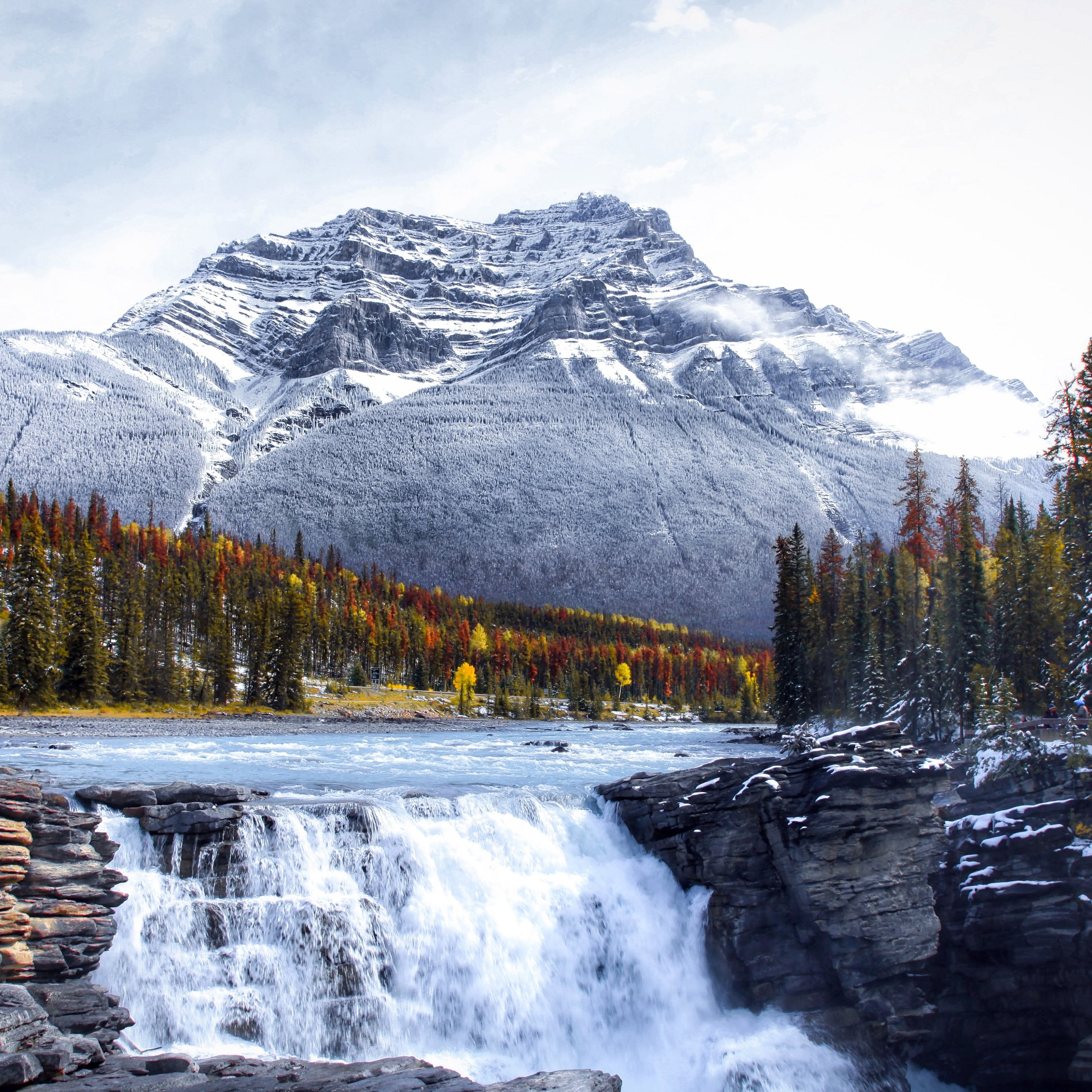 Athabasca Falls in Canada - Wallpapers for iPad Pro 11″ 2024 in 2420x2420 resolution