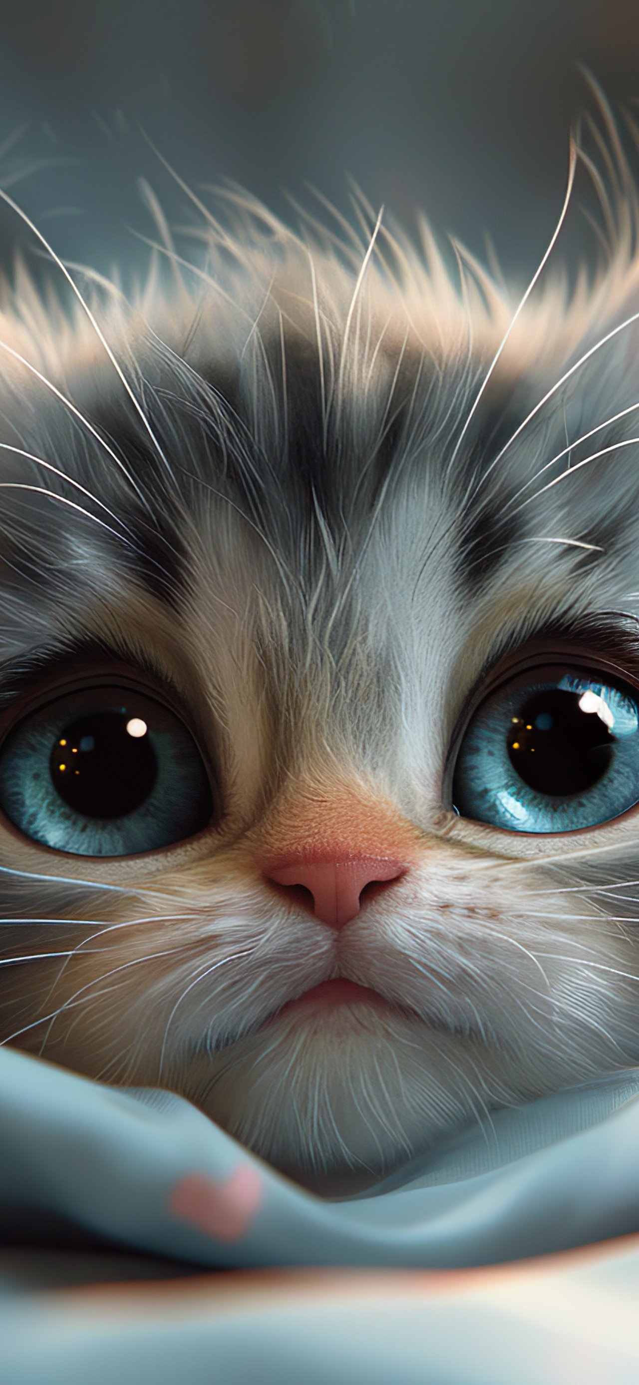 Cute grey kitten with blue eyes - Wallpapers for Xiaomi 15T in 1280x2772 resolution