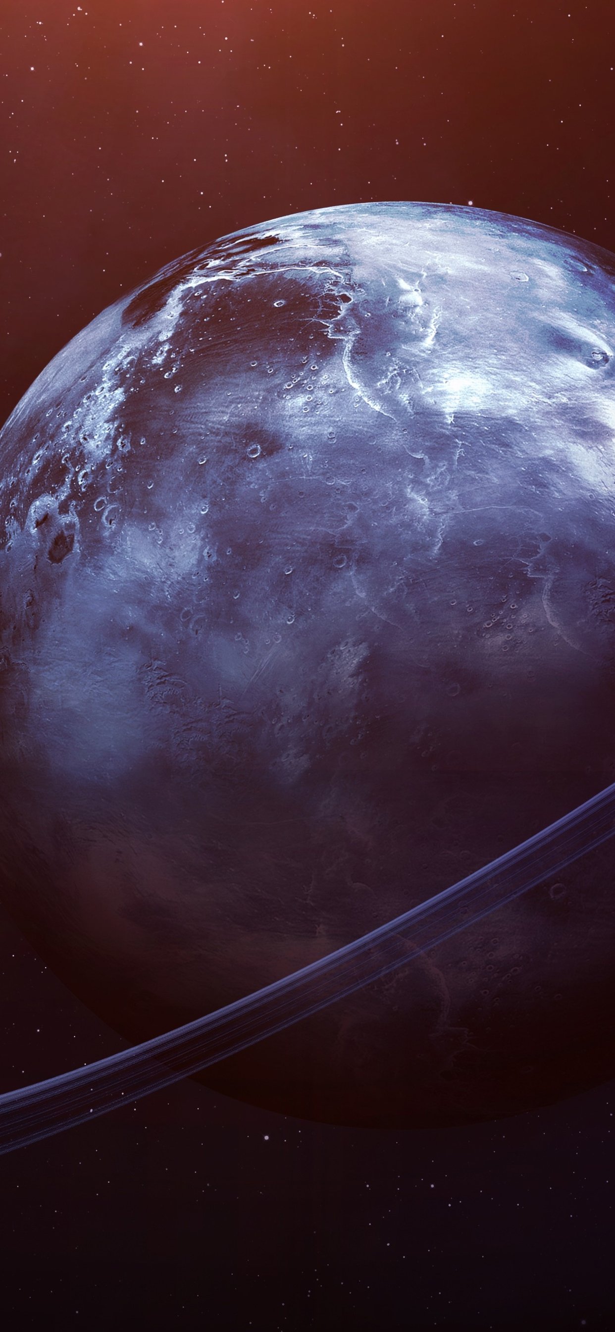 Planet with bright blue rings - Wallpapers for iPhone 11 Pro Max in 1242x2688 resolution