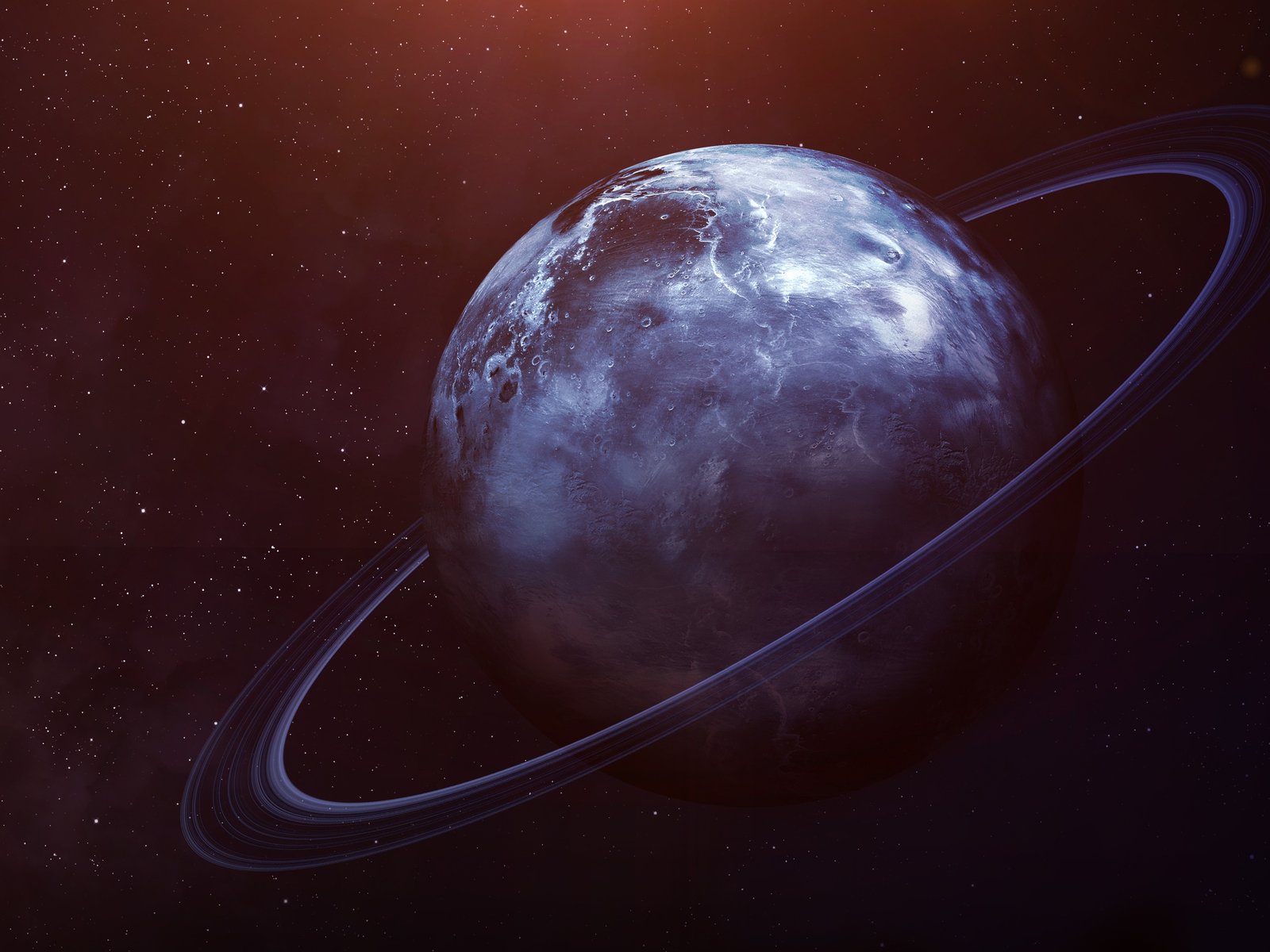 Planet with bright blue rings - UXGA wallpapers in 1600x1200 resolution