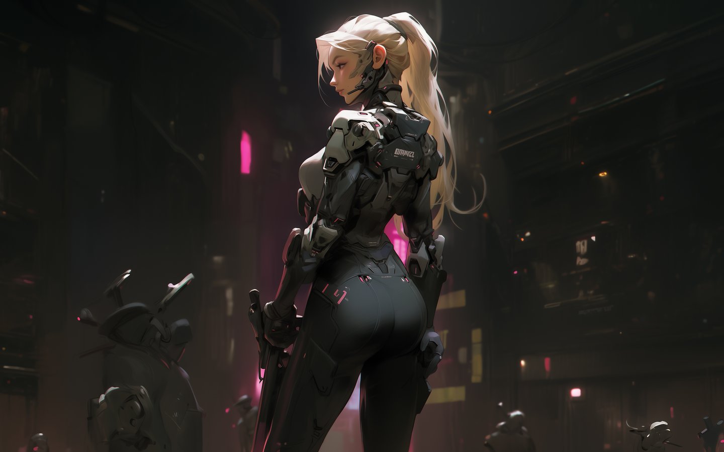 Blonde in a cyber suit - WSXGA wallpapers in 1440x900 resolution