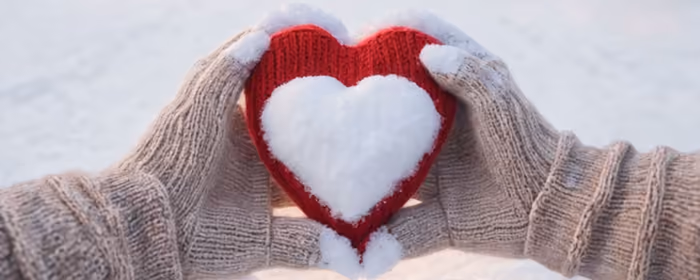 UltraWide 32:9 Cold wallpapers (5120x1440): Valentine's Day, heart, handmade, snow