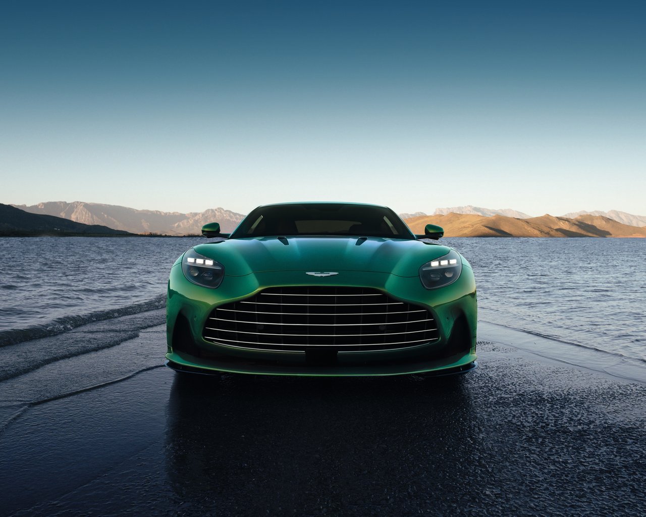Green Aston Martin DB12 front view - SXGA wallpapers in 1280x1024 resolution
