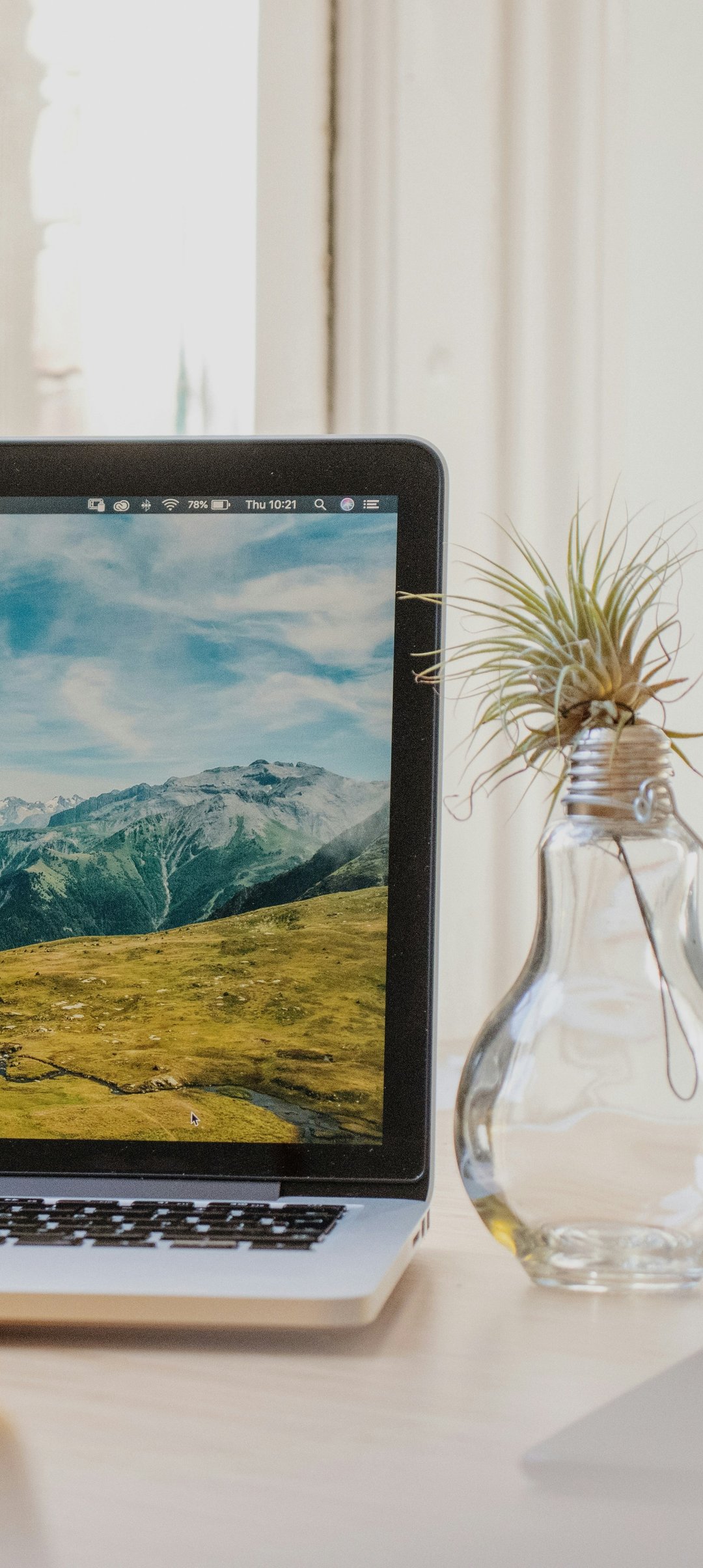 Laptop in a bright interior - Wallpapers for Samsung Galaxy A13/A14/A53, Realme 12 Pro 5G, POCO M5 in 1080x2408 resolution