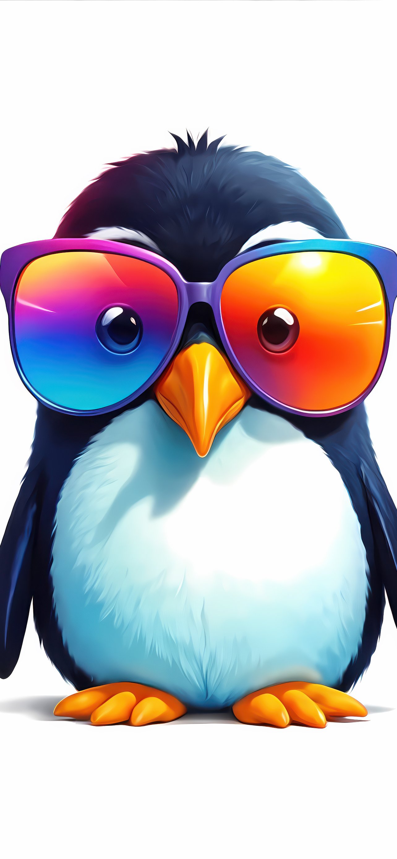 Cute penguin with bright glasses - Wallpapers for iPhone 13 Pro Max/12 Pro Max/14 Plus in 1284x2778 resolution