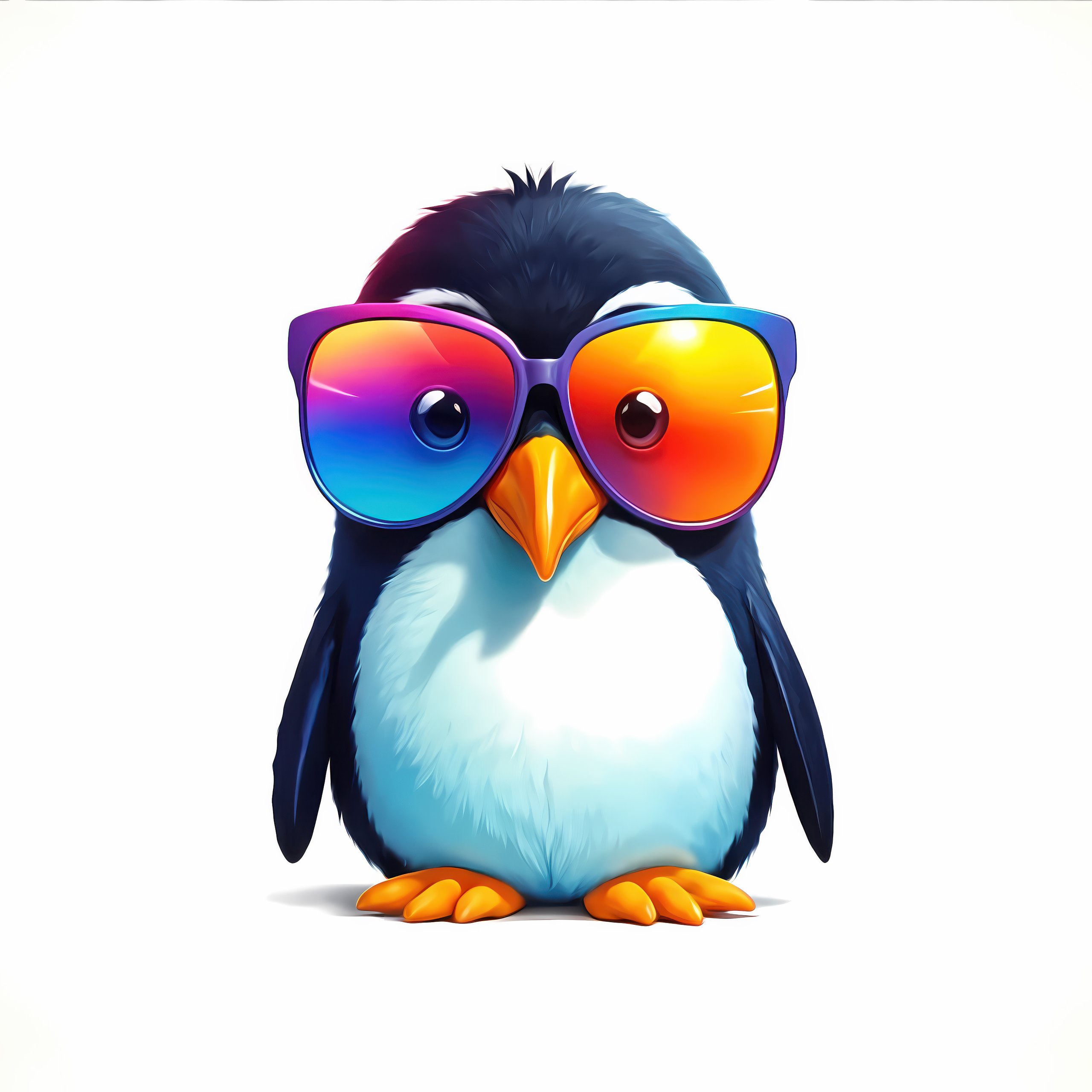 Cute penguin with bright glasses - Wallpapers for Samsung Galaxy Tab S9 FE+/Tab S11, Xiaomi Pad 5, Redmi Pad 2 Pro, POCO Pad in 2560x2560 resolution