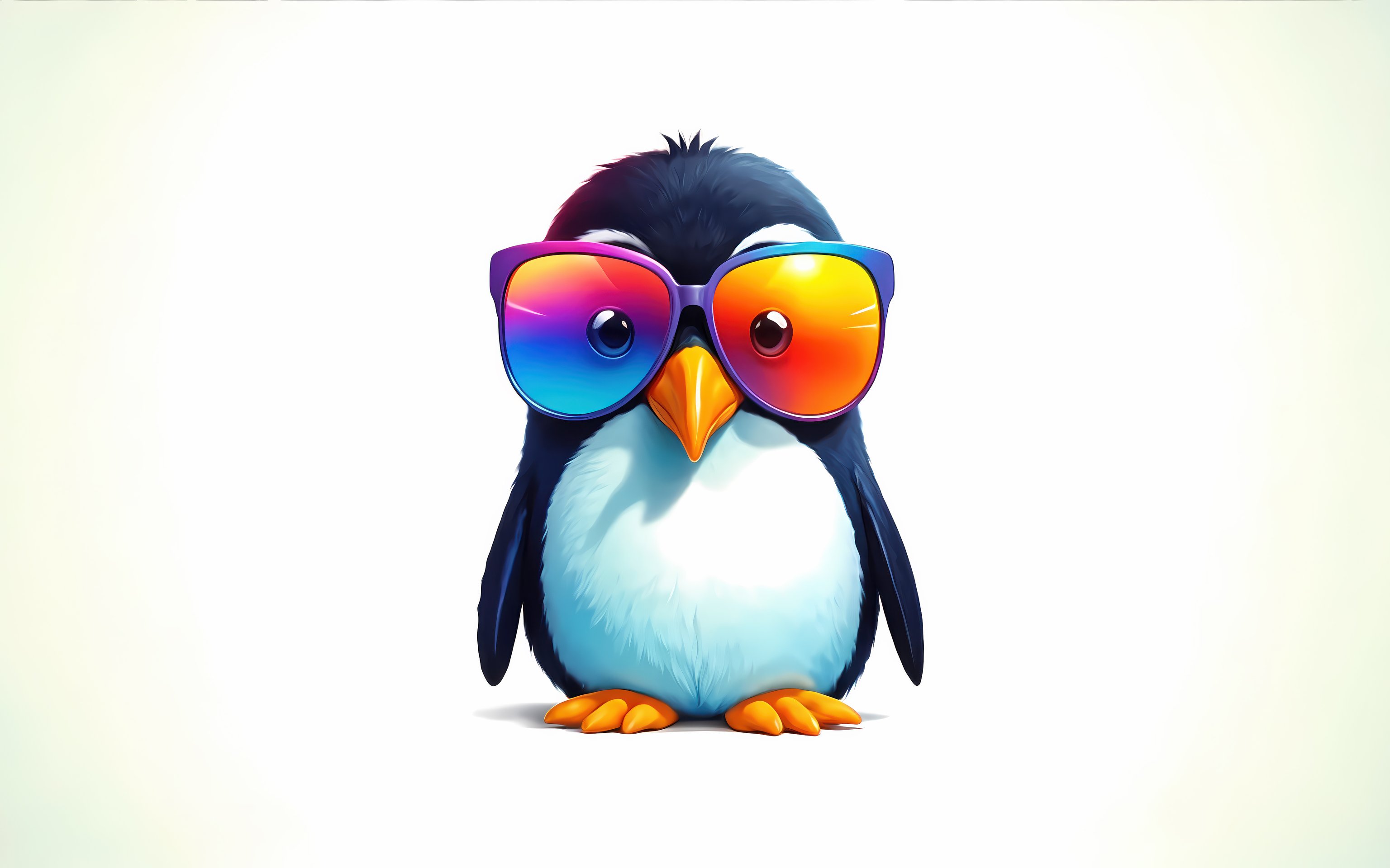 Cute penguin with bright glasses - Wallpapers for Apple MacBook 16″ in 3072x1920 resolution
