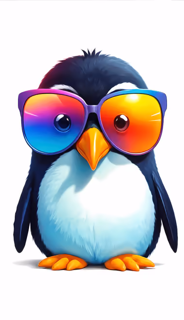 Wallpapers for HTC/BlackBerry (480x640): penguin, wild animals, cute animals, sunglasses