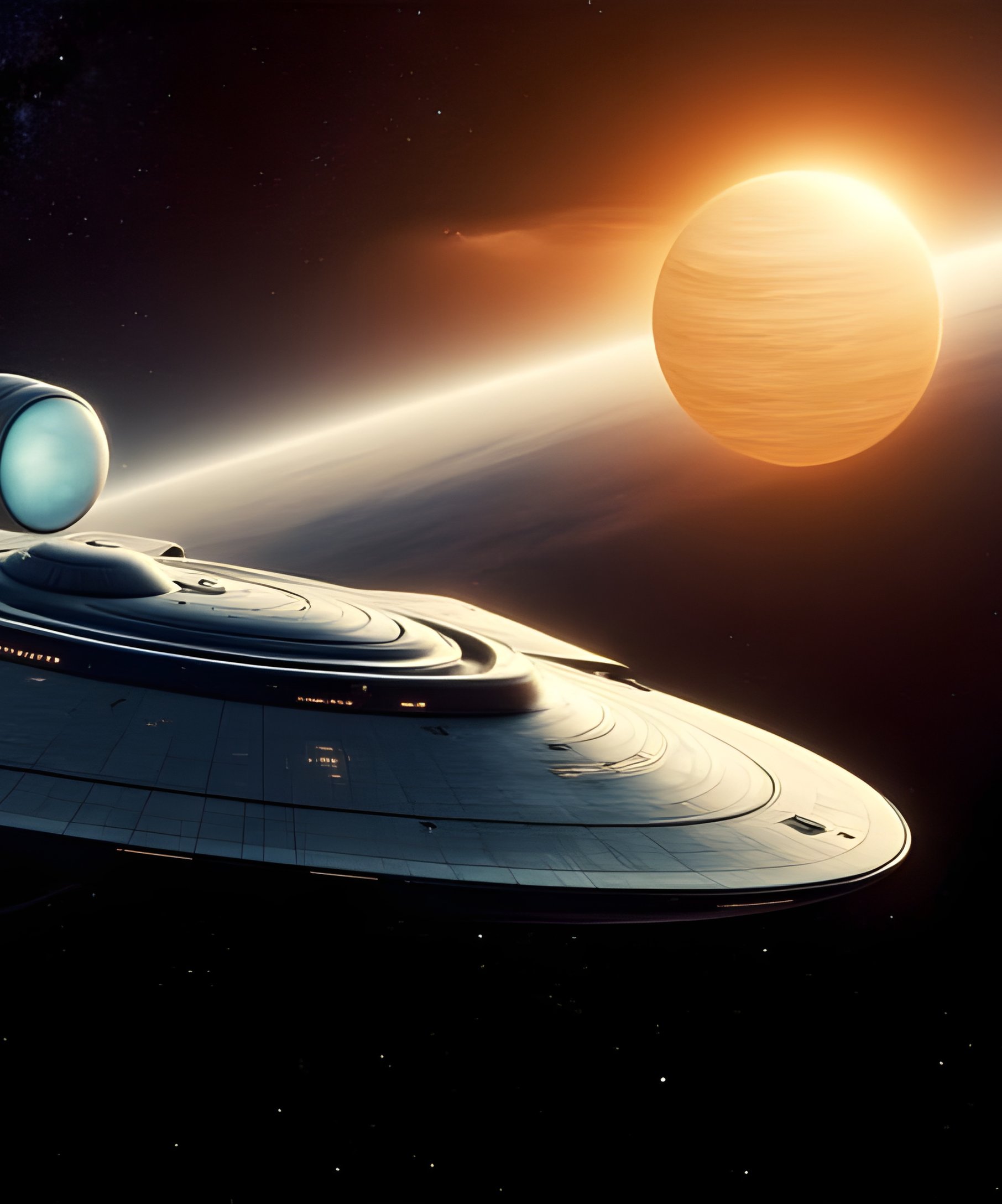 Spacecraft orbiting a planet - Wallpapers for Samsung Galaxy Z Fold4/Z Fold5/Z Fold6 in 1812x2176 resolution