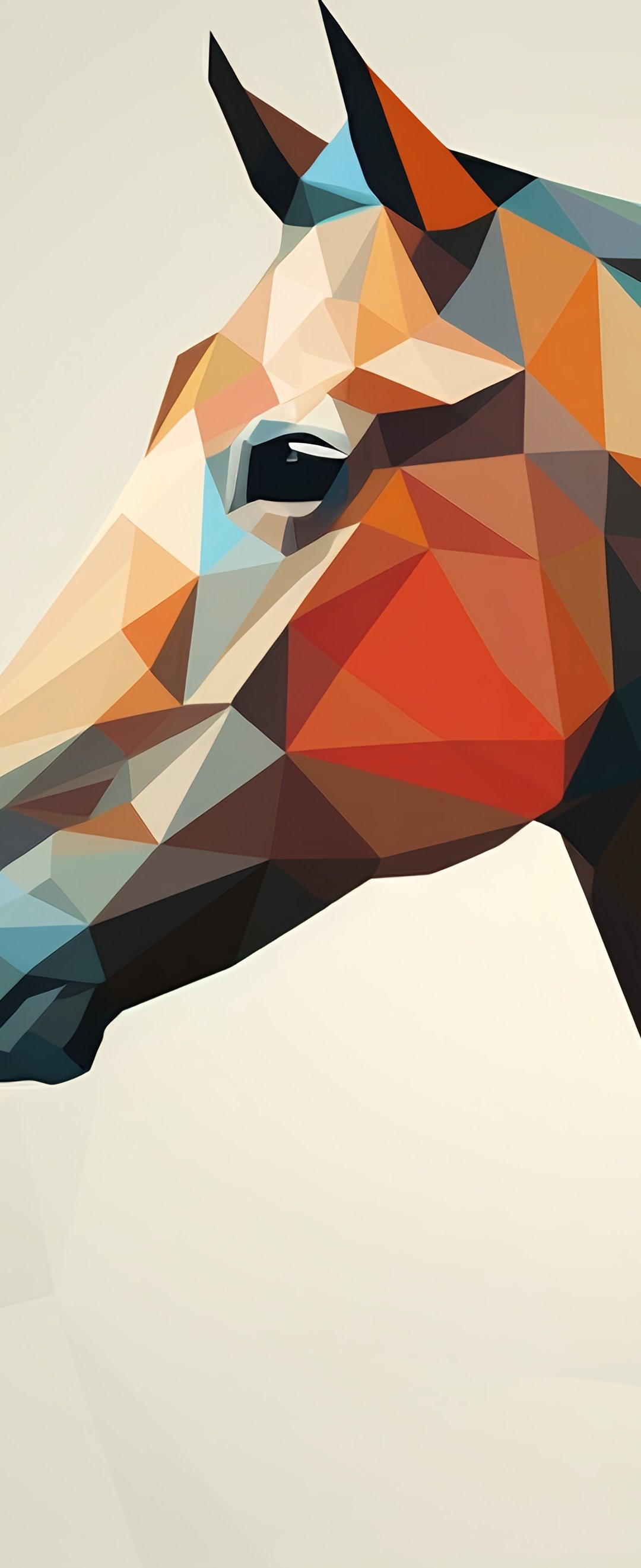 Horse in low poly style - Wallpapers for Samsung Galaxy Z Flip6, Motorola Razr 2025 in 1080x2640 resolution