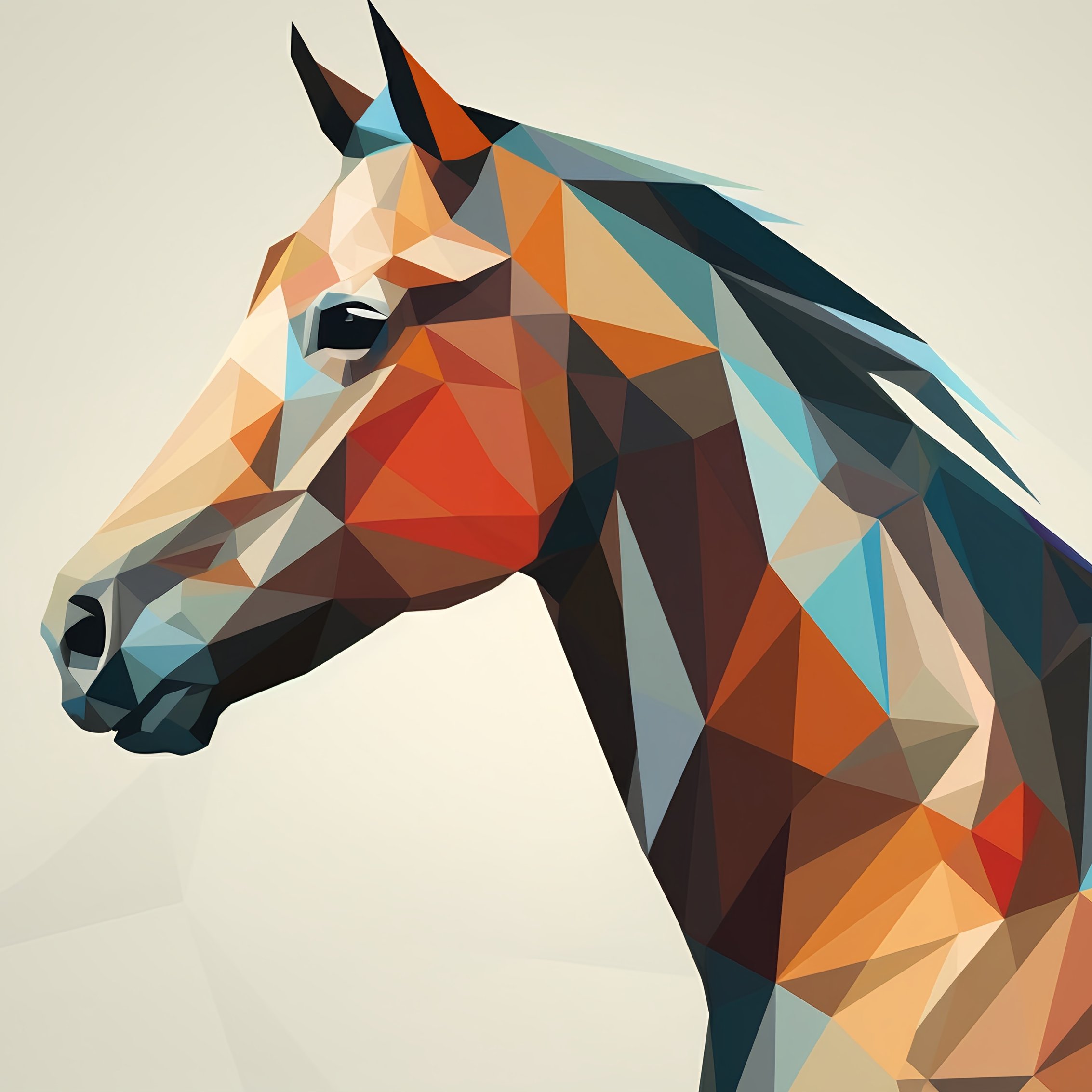 Лошадь в low poly стиле - Обои для iPad mini 8.3″ в разрешении 2266x2266