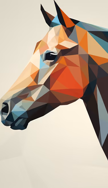 Mosaic Wallpapers for Xiaomi Redmi 10C/C40/C51, Samsung Galaxy A12/A02s/A03/M12 (720x1600): horse, low poly, mosaic, texture