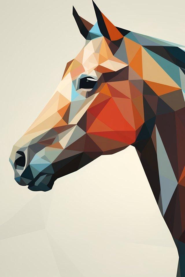 Лошадь в low poly стиле - Обои для iPhone 4/4S в разрешении 640x960
