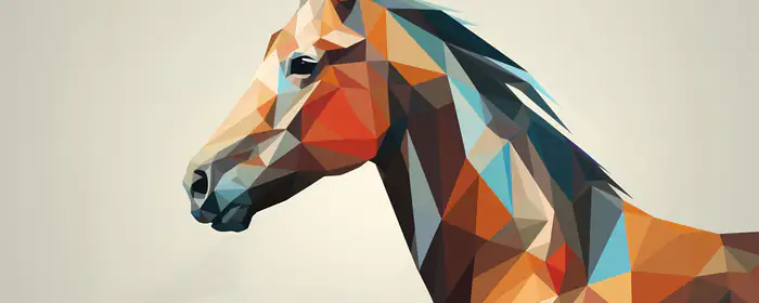 Обои животные: лошадь, low poly, мозаика, текстура