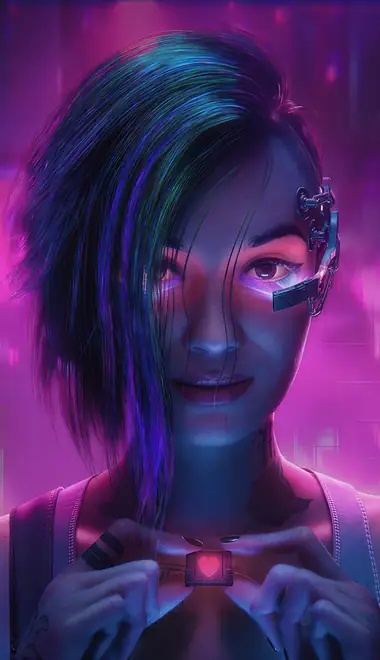 Обои для iPhone 4/4S (640x960): Cyberpunk 2077, Джуди Альварес, киберимпланты, кибернетика
