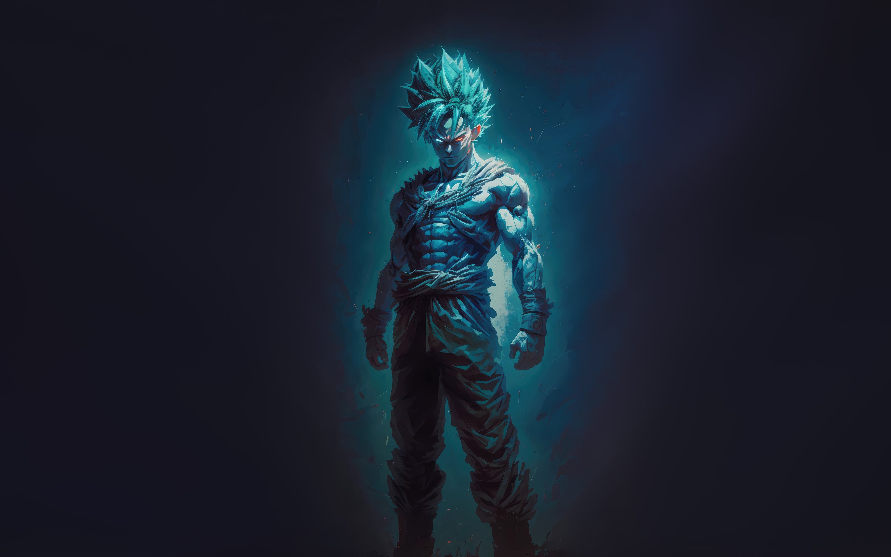 Son Goku from Dragon Ball with Blue Aura - Wallpapers for Apple MacBook 16″ in 3072x1920 resolution