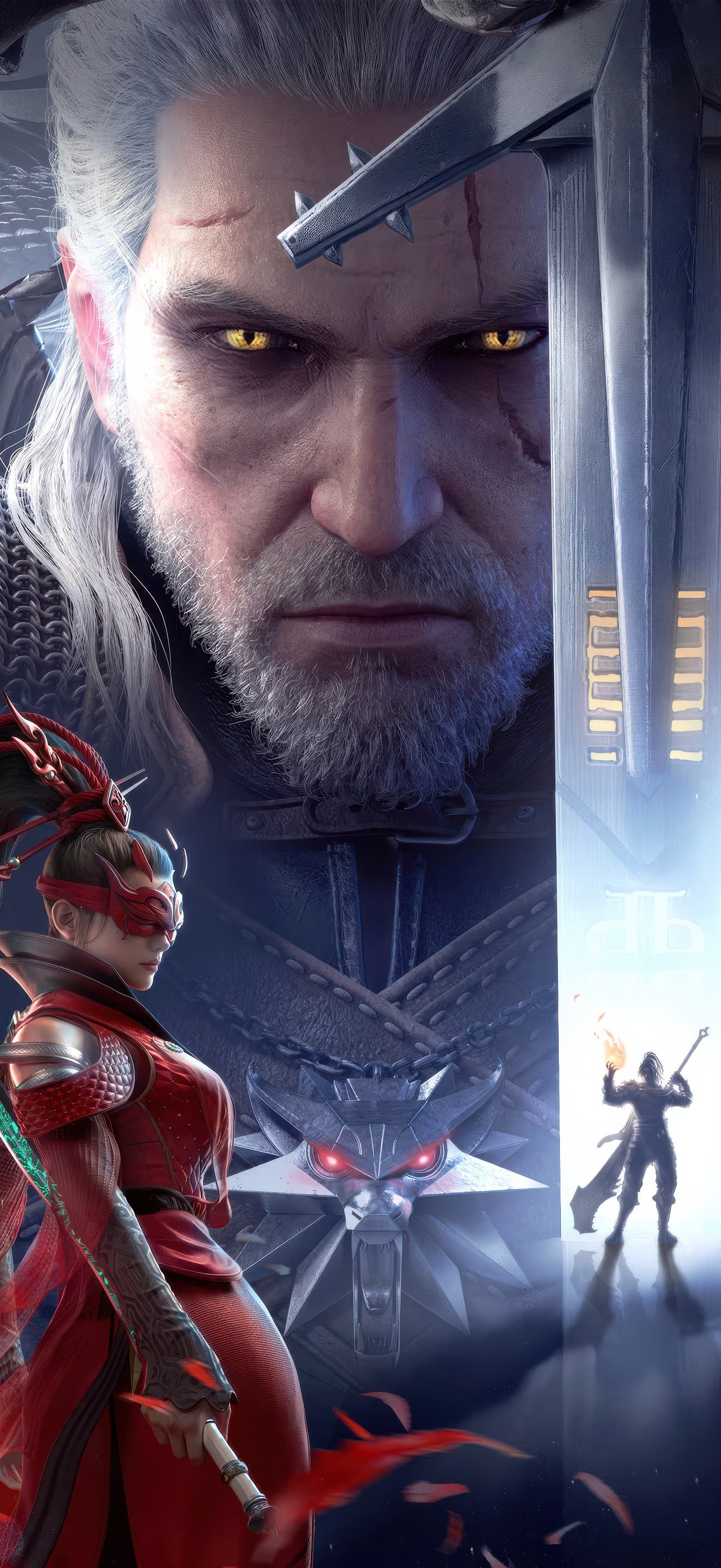 Naraka Bladepoint and Witcher 3s Geralt - Wallpapers for iPhone 17 Pro Max/16 Pro Max in 1320x2868 resolution