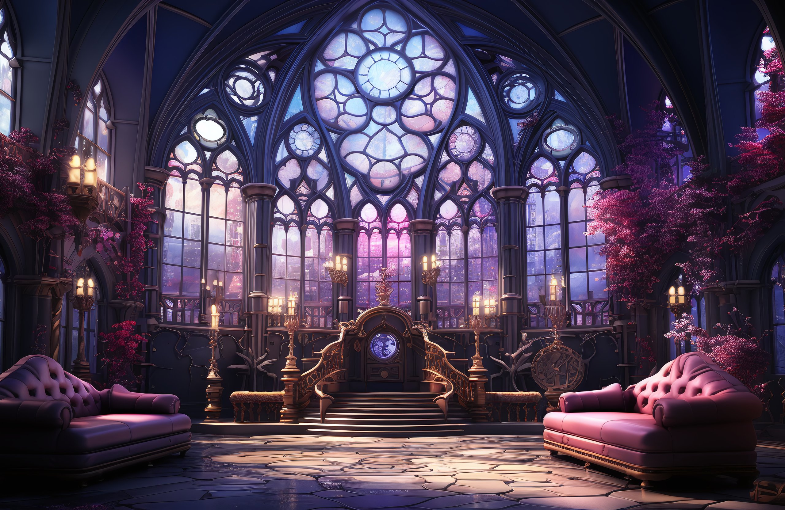Gothic hall with stained glass window - Wallpapers for Apple MacBook Air 13 M2″ in 2560x1664 resolution