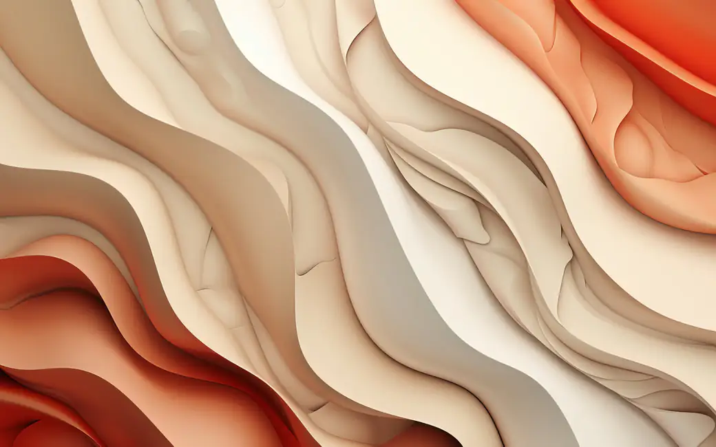Curved layered beige and orange shapes — desktop and phone wallpaper, free download