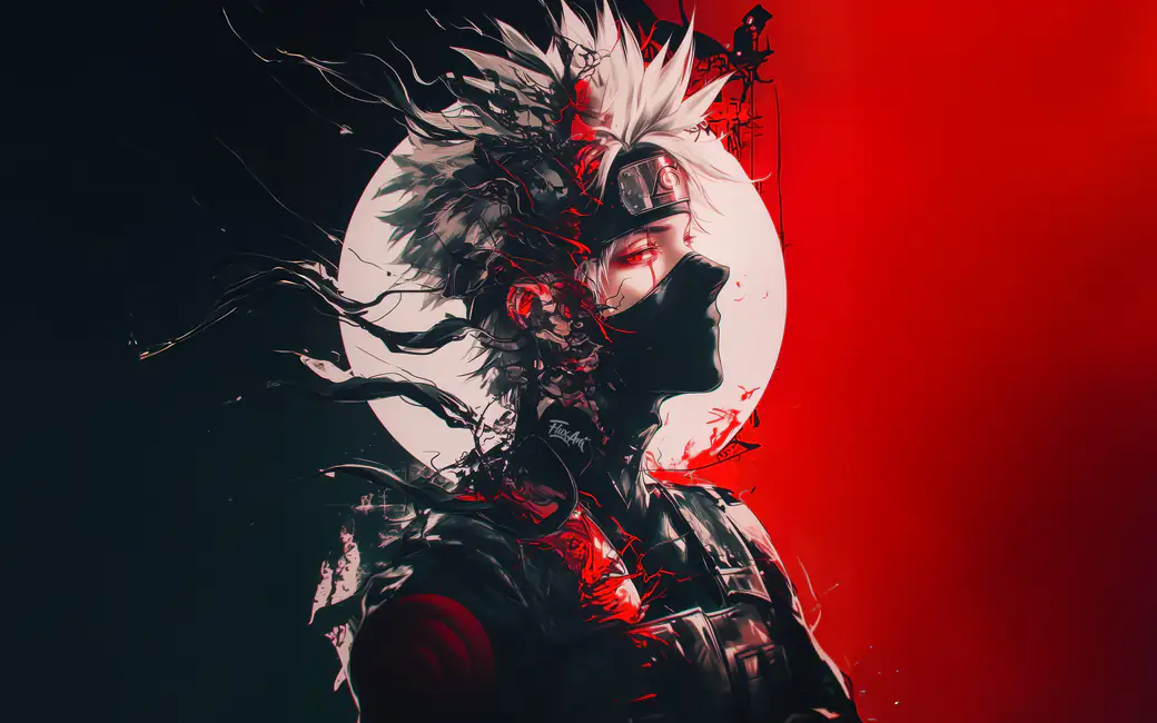 Silhouette of Kakashi Hatake — desktop and phone wallpaper, free download