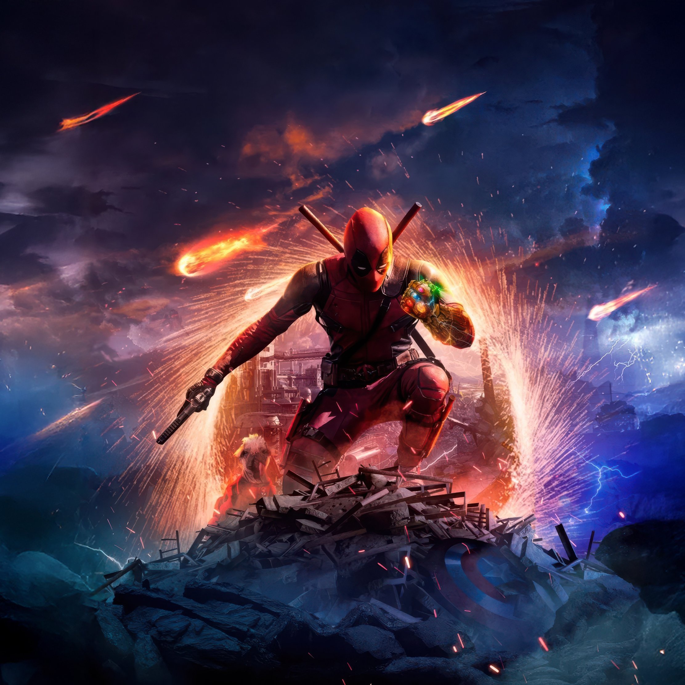 Deadpool wielding Infinity Gauntlet - Wallpapers for iPad Pro 10.5″ in 2224x2224 resolution