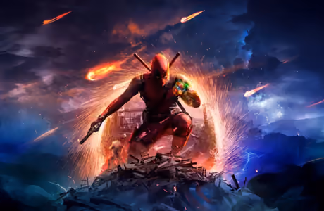 Movies wallpapers: Marvel, Deadpool, superhero, asteroid