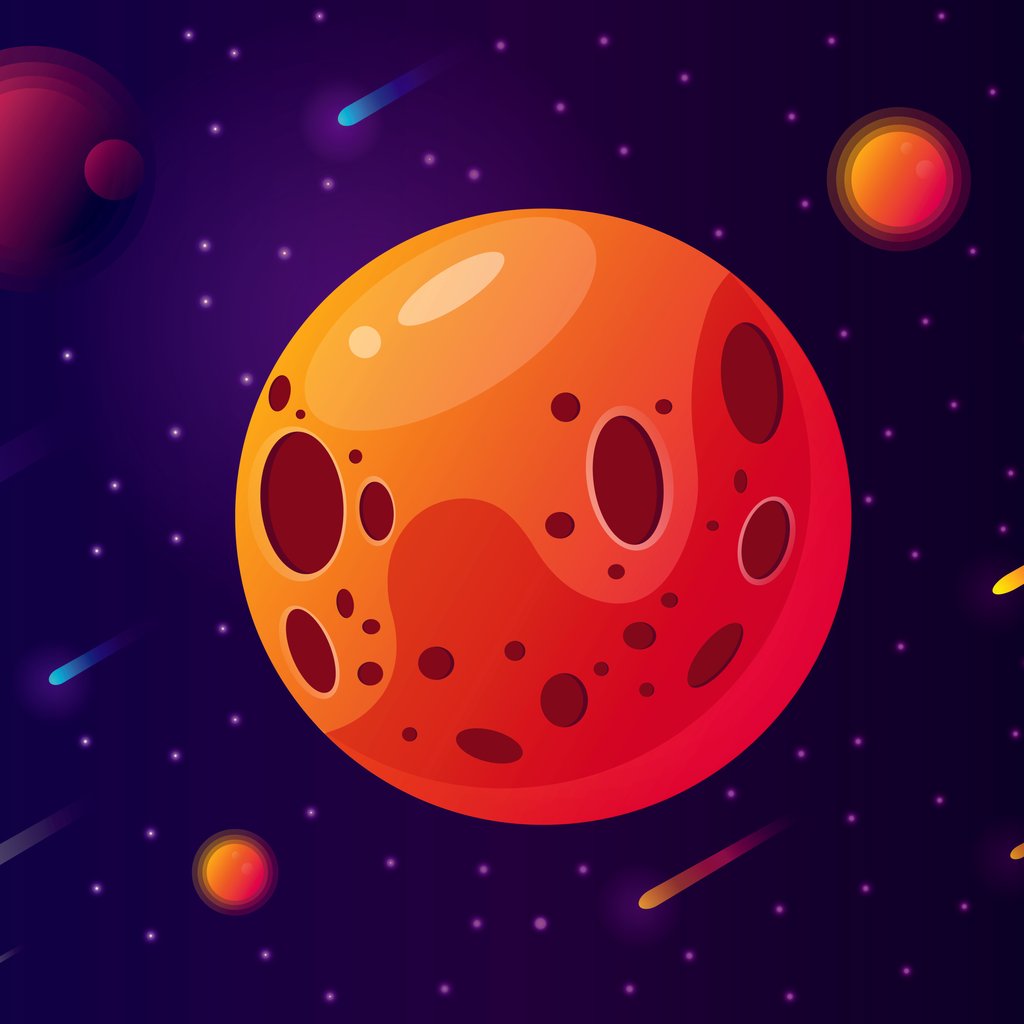 Red planet in the vector - Wallpapers for Apple iPad 1 in 1024x1024 resolution