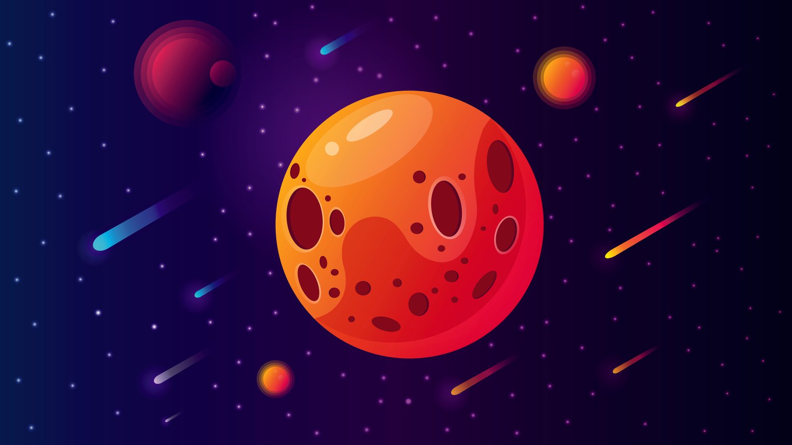 Red planet in the vector - wXGA++ wallpapers in 1600x900 resolution