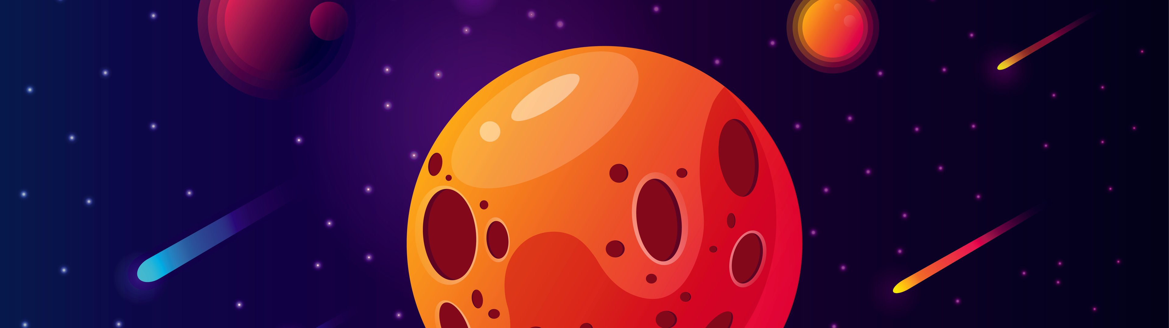 Red planet in the vector - UltraWide 32:9 wallpapers in 3840x1080 resolution