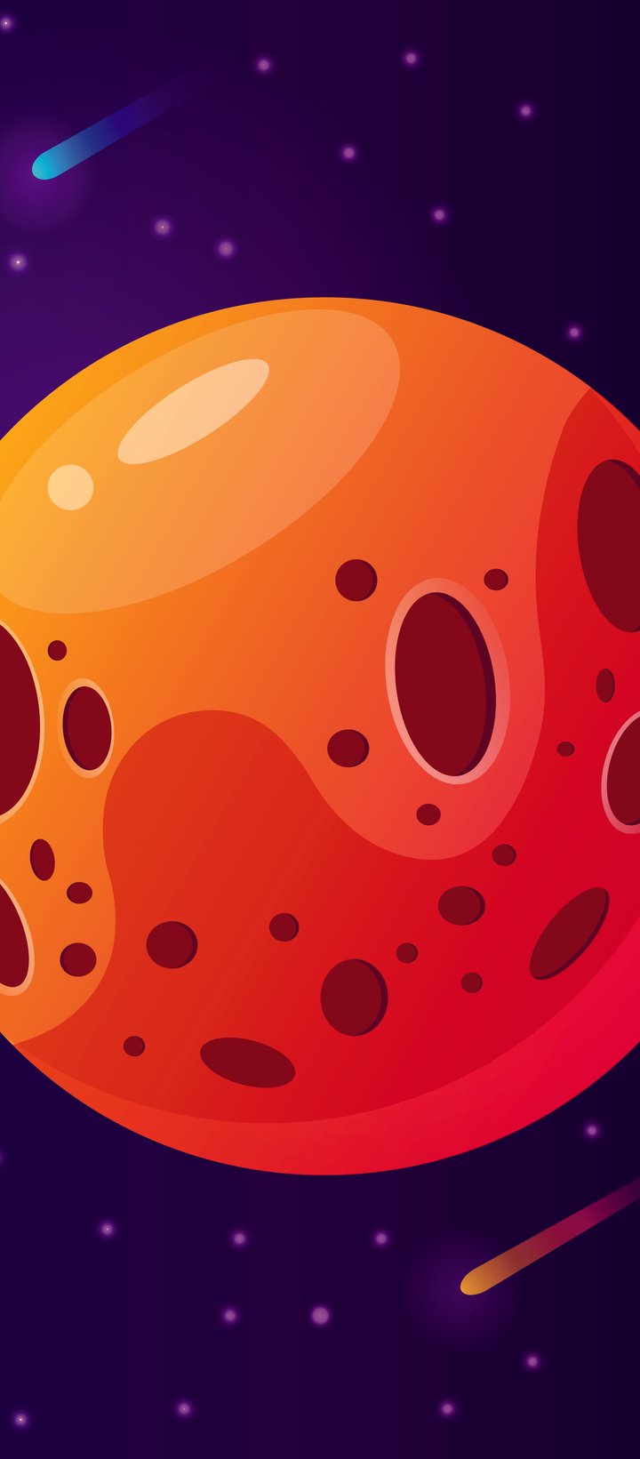 Red planet in the vector - Wallpapers for Xiaomi Redmi 14C, POCO C71/C75/M7, Infinix Note 8 in 720x1640 resolution