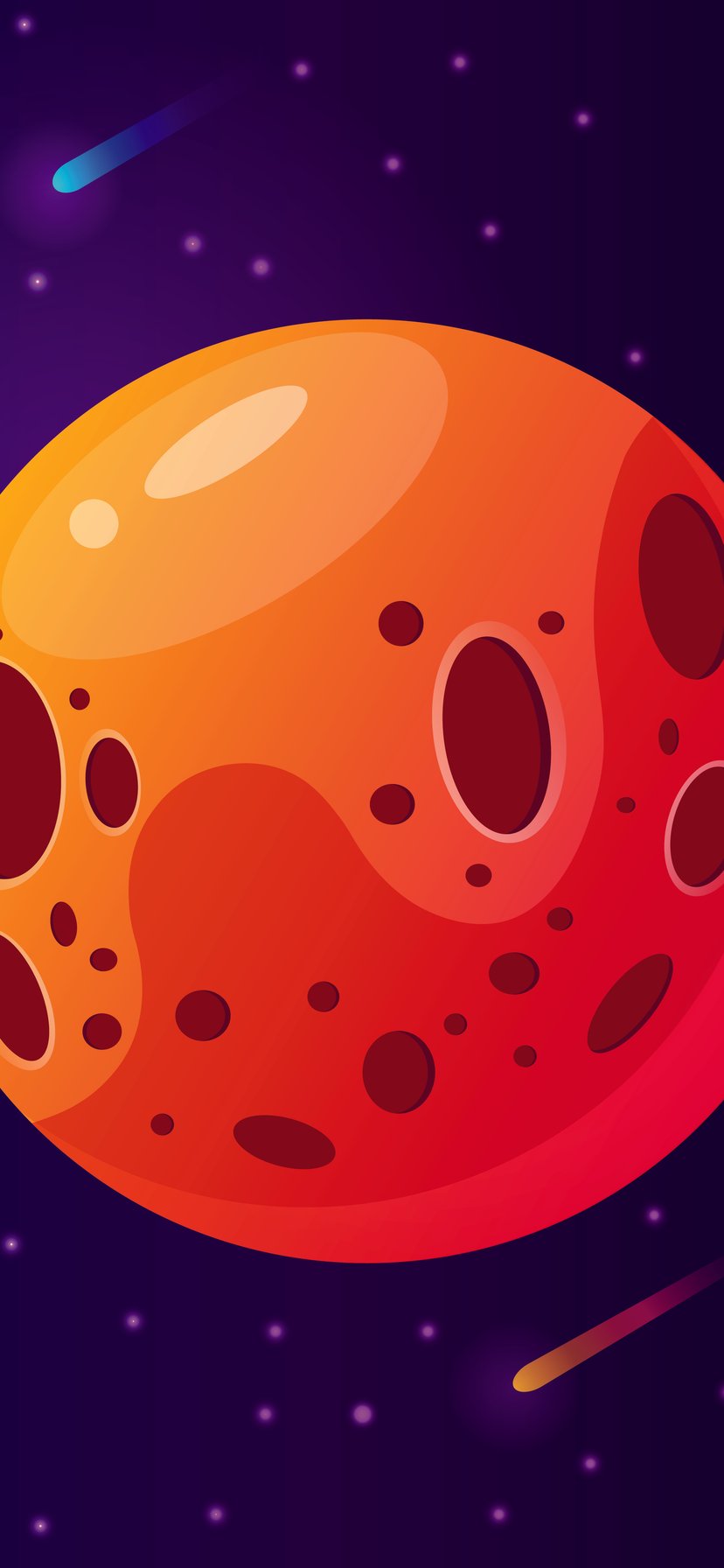 Red planet in the vector - Wallpapers for iPhone 11/XR in 828x1792 resolution