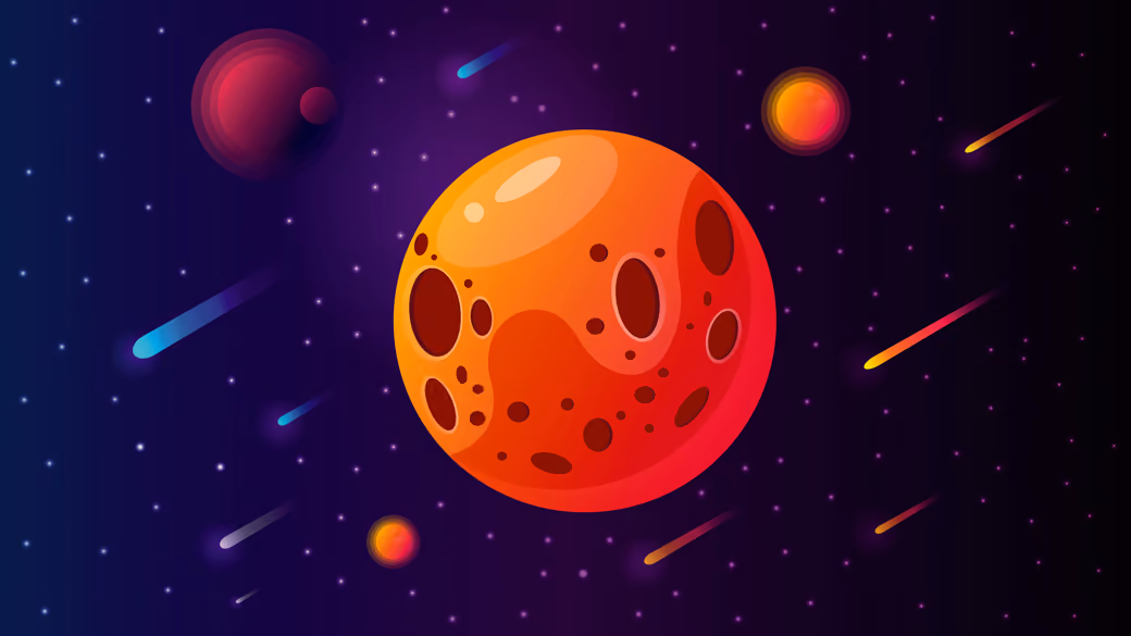 Red planet in the vector - 5K2K UltraWide 21:9 wallpapers in 5120x2160 resolution