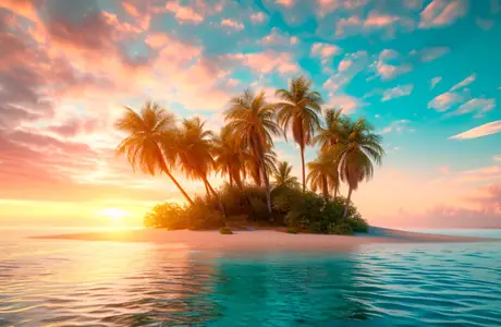 Nature wallpapers: island, paradise, palms, ocean