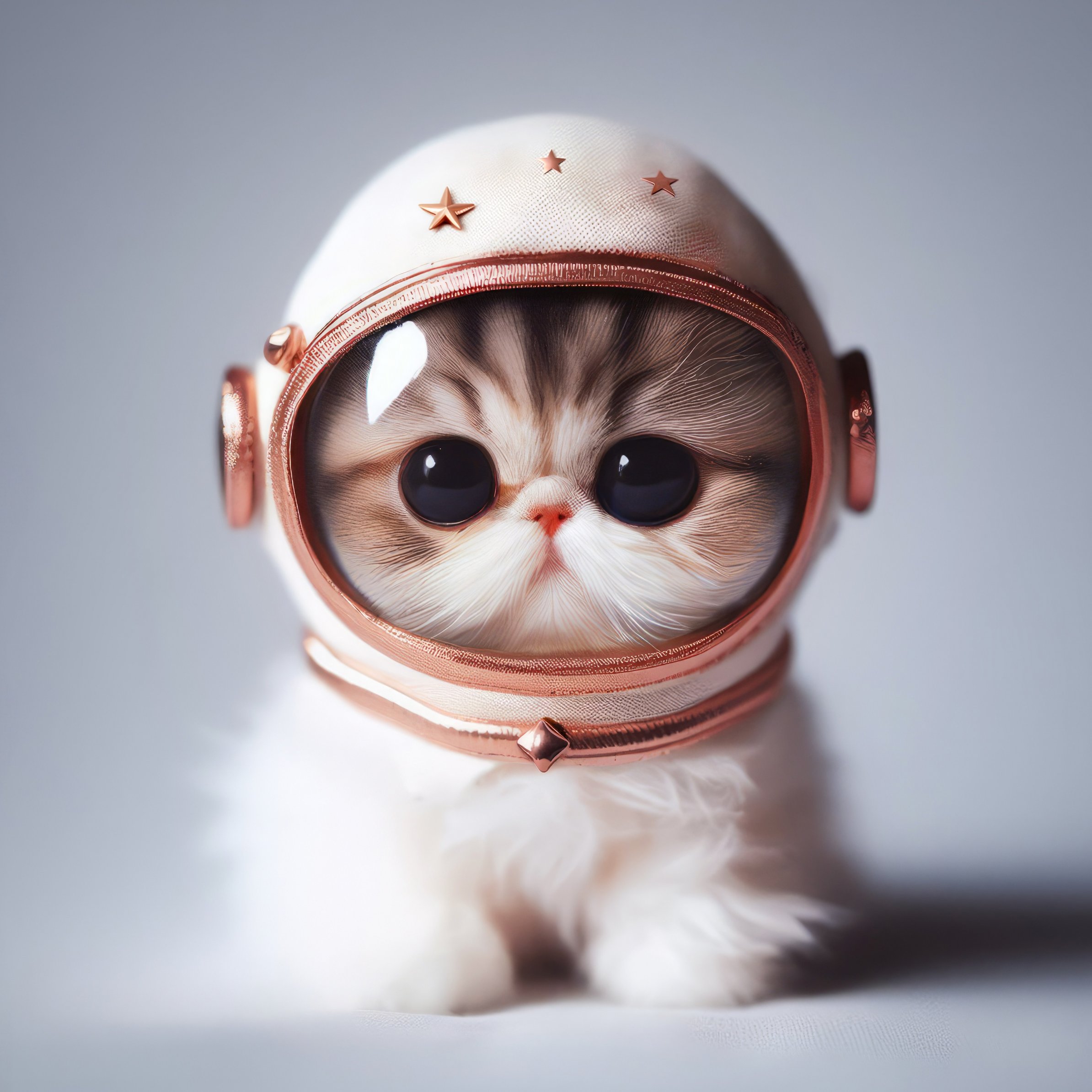 Cute kitten in a space helmet - Wallpapers for iPad Pro 11″ in 2388x2388 resolution