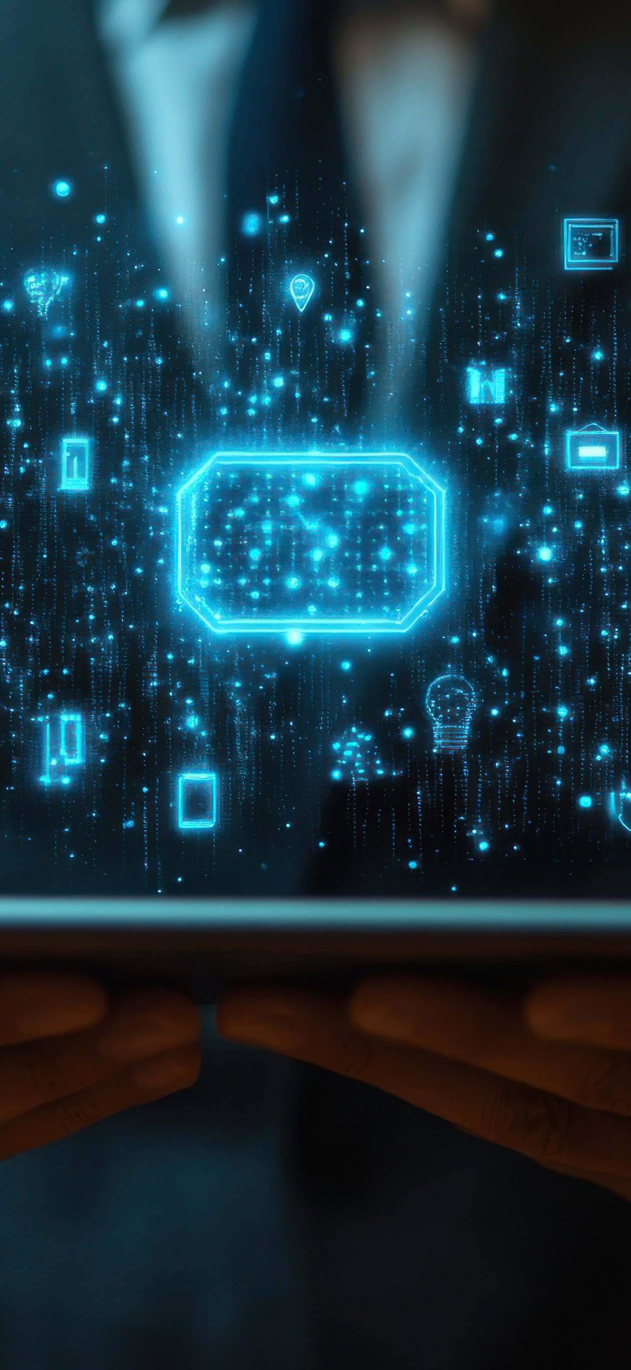 Digital Security Visualization on Tablet - Wallpapers for iPhone Air in 1260x2736 resolution