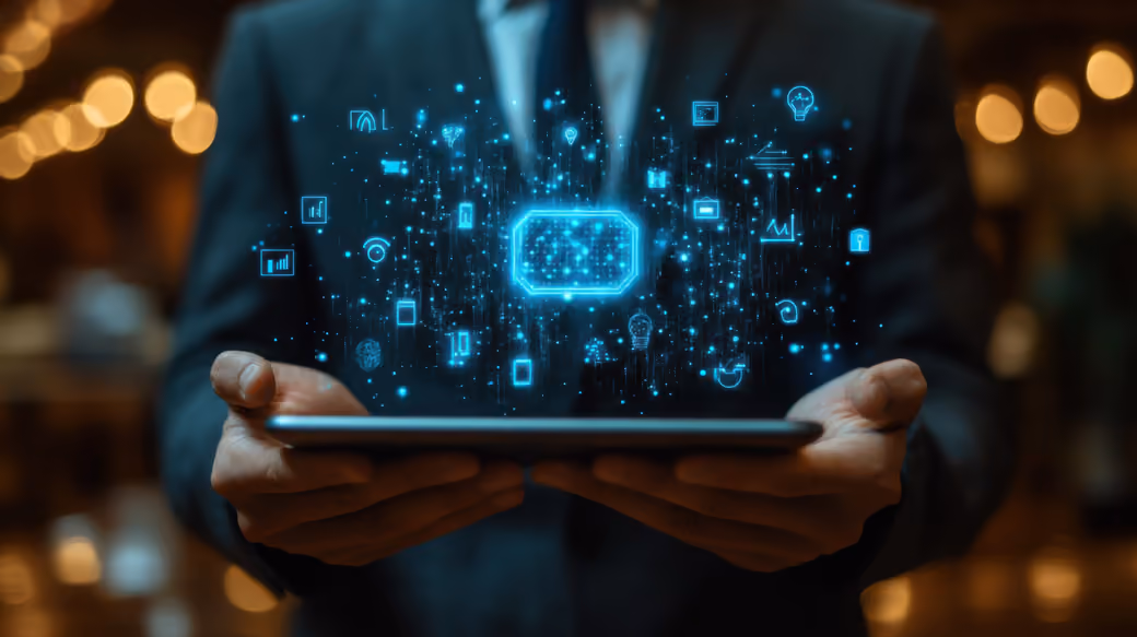 Digital Security Visualization on Tablet — desktop and phone wallpaper, free download