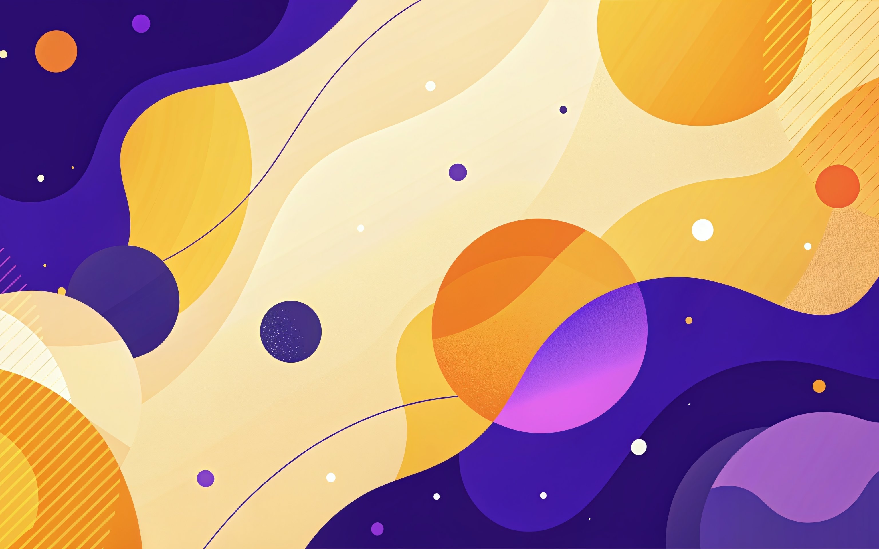 Abstract cosmic shapes with circles - Wallpapers for Apple MacBook 16″ in 3072x1920 resolution