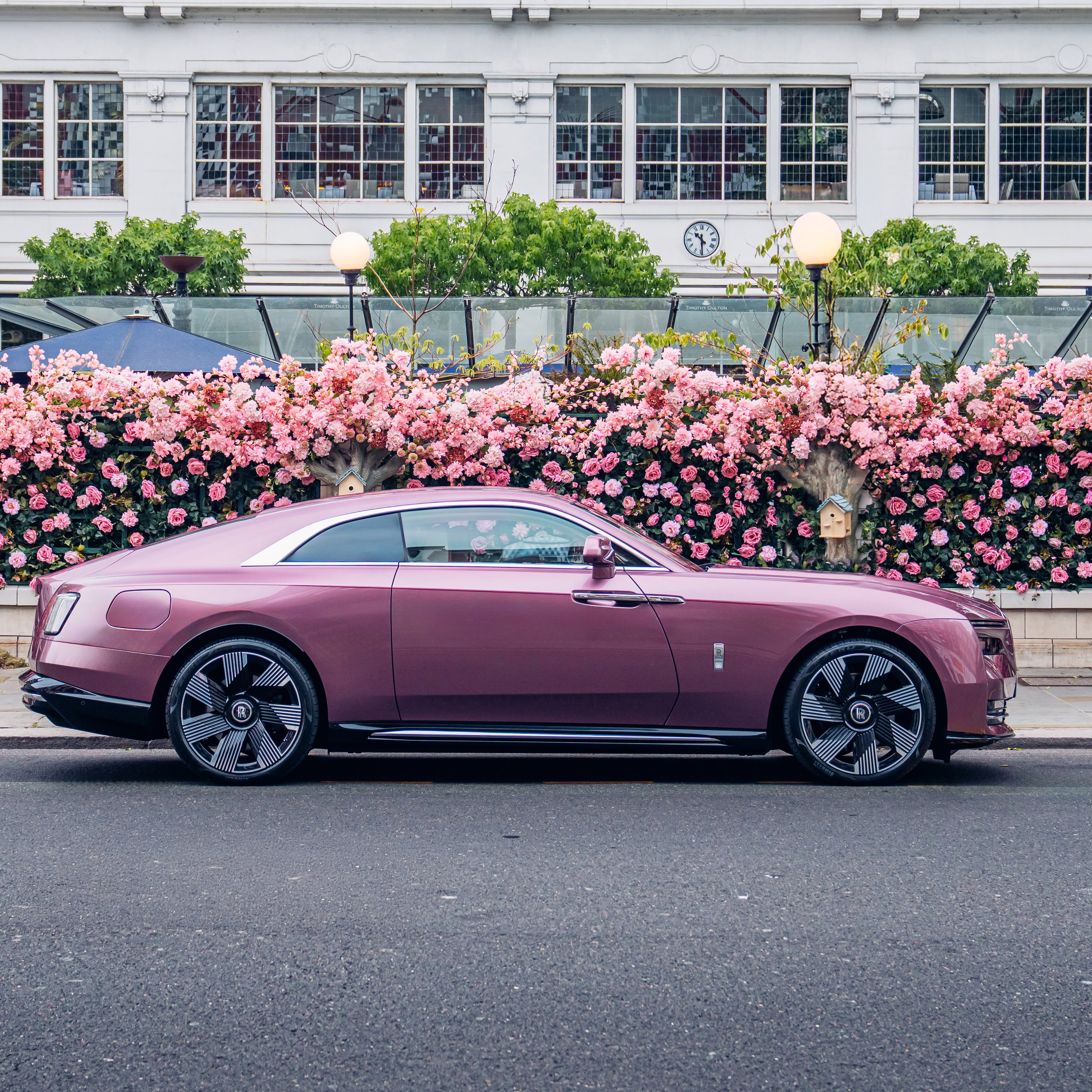 Pink Rolls-Royce Spectre on the side - Wallpapers for Samsung Galaxy Tab S9+ in 2800x2800 resolution