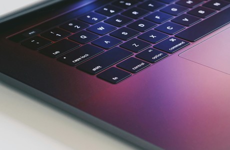 Sleek and Modern Laptop Keyboard at an Angle