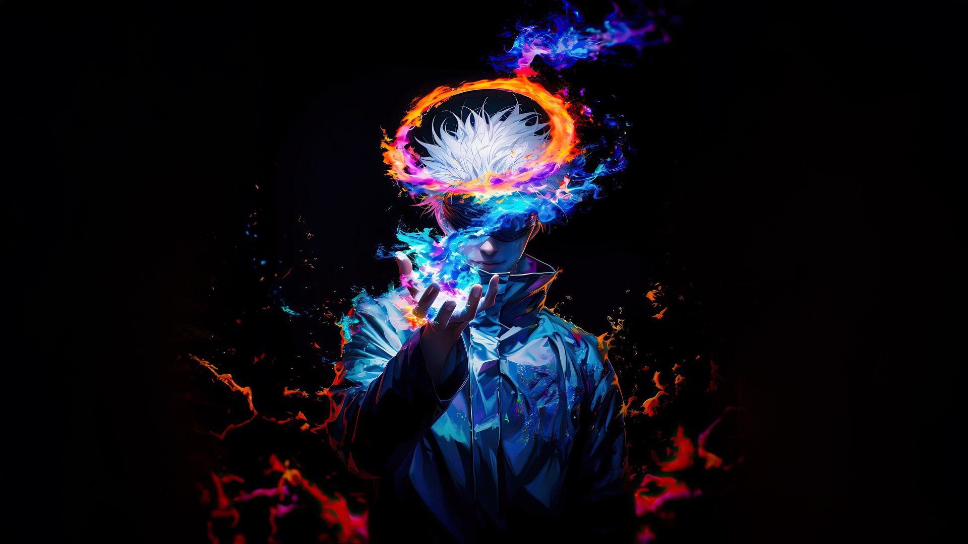 Satoru Gojo from the manga Magic Battle - Full HD wallpapers in 1920x1080 resolution