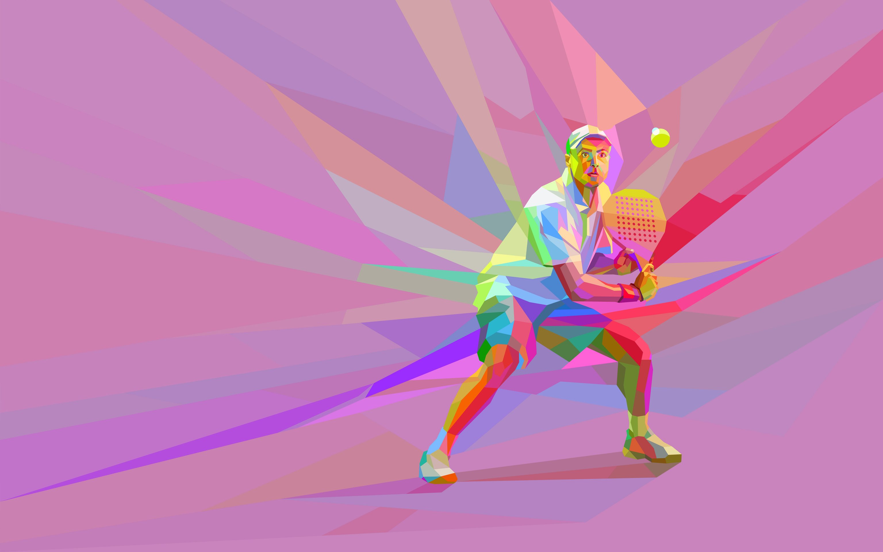 Low poly tennis player - Wallpapers for Apple MacBook 16″ in 3072x1920 resolution