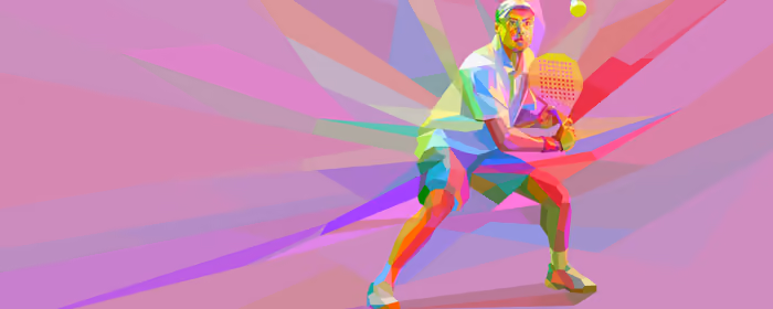 Sport wallpapers: tennis player, low poly, tennis racket, ball