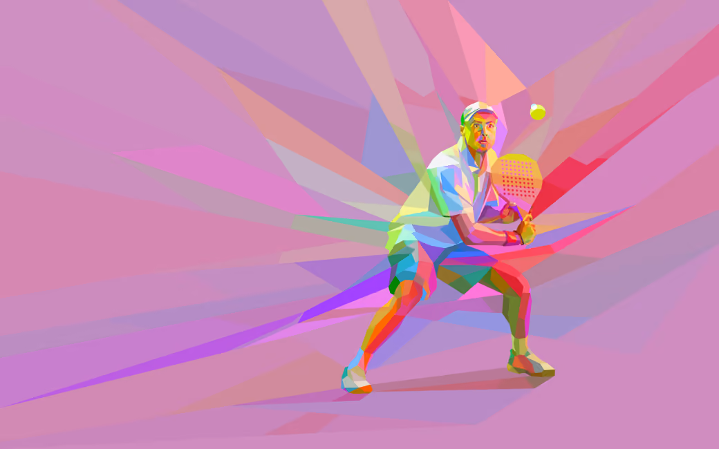 Low poly теннисист - WSVGA обои в разрешении 1024x600